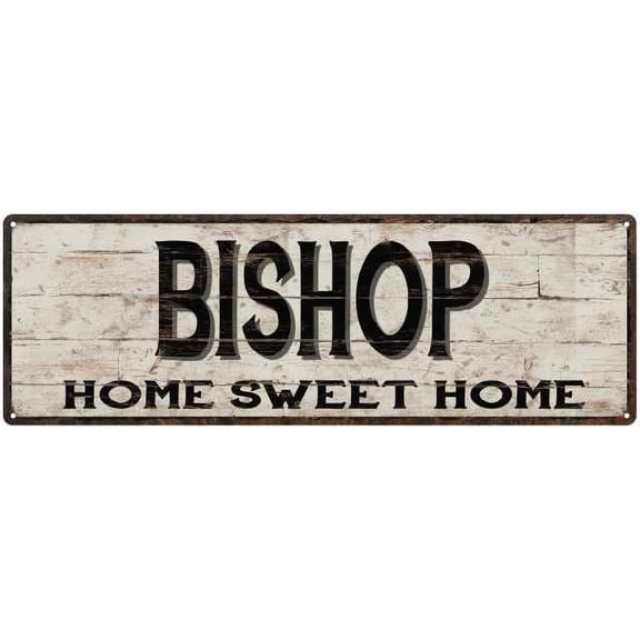 BISHOP Rustic Home Sweet Home Sign Gift 8x24 Metal Decor 108240084238