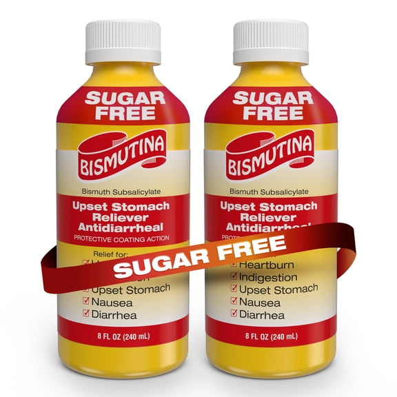 Bismutina Antacid Anti-Diarrheal Liquid, Bismuth Subsalicylate, 8 fl oz, 2 Pack