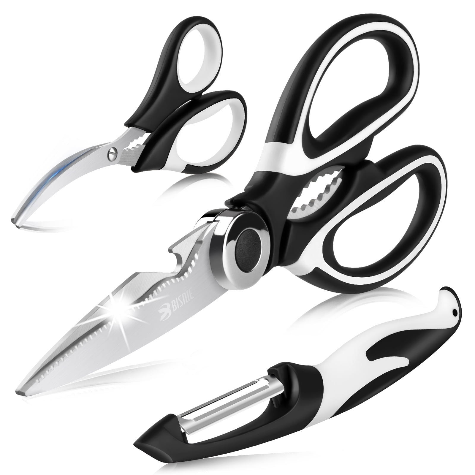 3pcs Stainless Steel Kitchen Scissors Set, Multifunctional Poultry