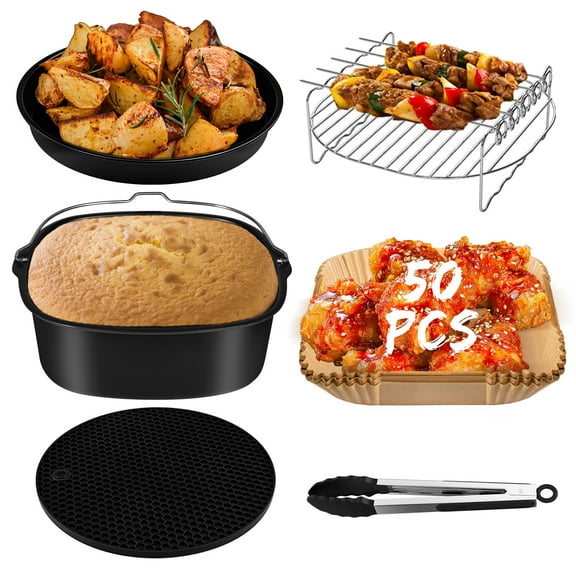 BISNIE Air Fryer Accessories setFood Grade Materials and BPA Free Machine Washable for 5.5QT-6.2QT (2.62lb)
