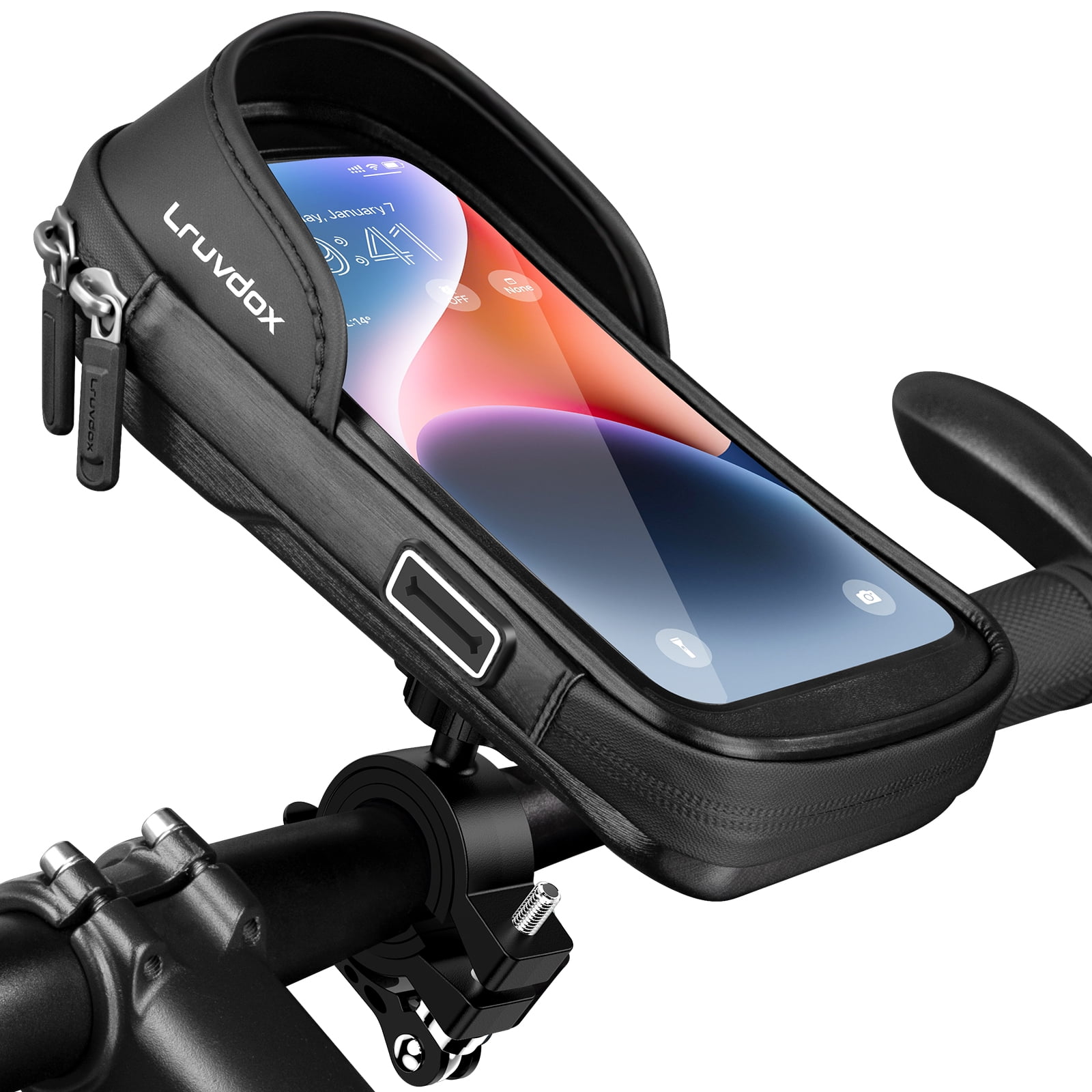 Bike Phone Mount Bicycles Phone Holder Waterproof Bag Motorcycle Phone Holder Anti Shake with 360 Rotation Compatible 5.5 7 inch Smartphone Walmart