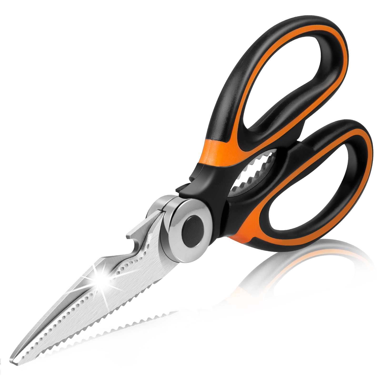 BISNIE Heavy Duty Kitchen Scissors 8 inch Stainless Steel Sharp Multi