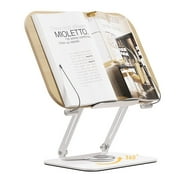 BISOFICE Book Stand for Reading, Adjustable Book Holder with 360  Rotating Base, Portable Foldable Desktop Riser for Laptop, Recipe, Textbook,Cookbook Stand