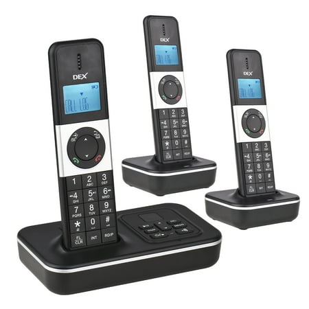 BISOFICE D1002 TAM-T 3-Handset with Answering Machine Caller Call Waiting 1.6 inch LCD 3 Lines Screen Display Rechargeable Batteries Support 16 Languages for Office Home Conference