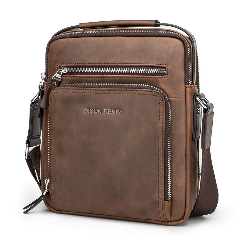 Jeep Series Leather Cross-Body Messenger Cash Bag/Sling Bag/Travel Bag For  Men (Brown)