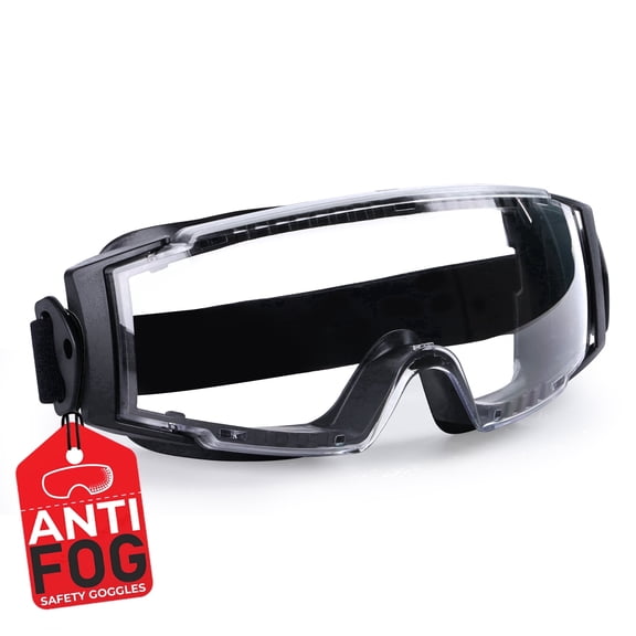 BISON LIFE Chemical Splash & Impact Resistant Safety Goggles, Anti-Fog Clear Lens Protective Eyewear, ANSI Z87.1 , Lab & Industrial Eye Protection, Fits Over Glasses, Pack of 1