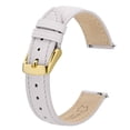 thumbnail image 1 of BISONSTRAP Elegant Leather Watch Straps, Quick Release, Watch Bands for Women and Men, 16mm, White (Gold Buckle), 1 of 7