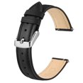 thumbnail image 1 of BISONSTRAP Elegant Leather Watch Straps, Quick Release, Watch Bands for Women and Men, 20mm, Black (Silver Buckle), 1 of 7