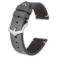 thumbnail image 1 of BISONSTRAP Men's Watch Bands, Hand-Stitched Leather Watch Straps, Quick Release, 22mm, Grey with Silver Buckle, 1 of 6