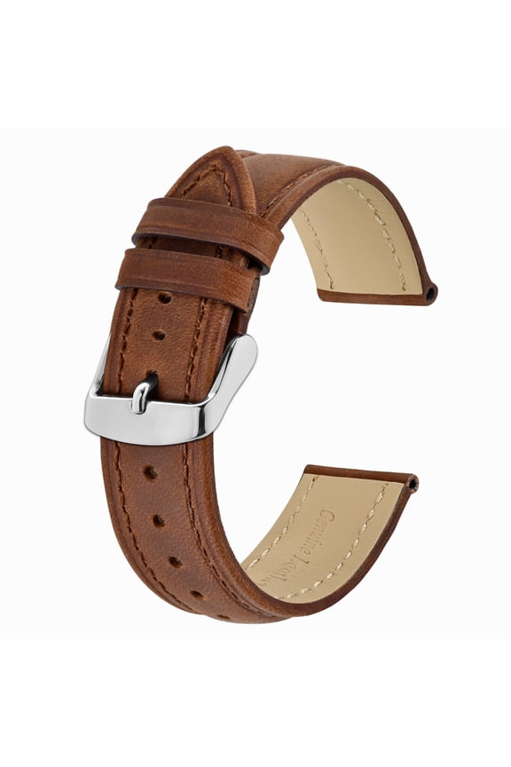 Watch Strap 20mm, Vintage Leather Replacement Watch Band, Toffee Brown
