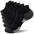 thumbnail image 1 of BISPOY Women Ankle Running Socks, 6-Pairs, Low Cut Cushioned Socks with Arch Support, Moisture Wicking, Black, 1 of 6