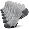 thumbnail image 1 of BISPOY Women Ankle Running Socks, 6-Pairs, Low Cut Cushioned Socks with Arch Support, Moisture Wicking, Grey, 1 of 5