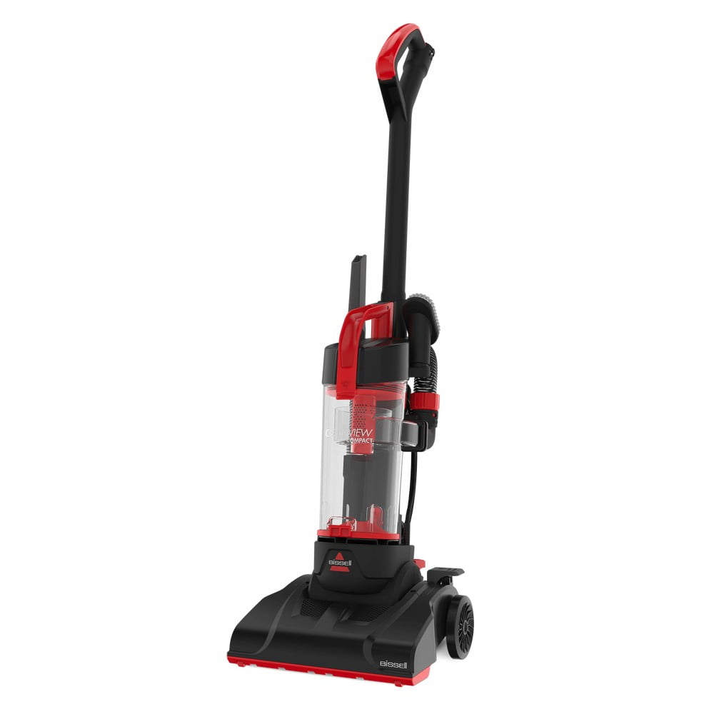 Compact Black and Red Bagless Upright Vacuum Cleaner