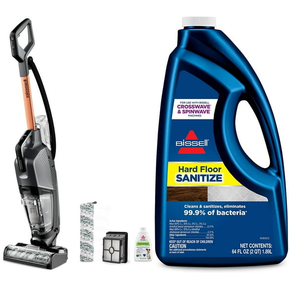 BISSELL® CrossWave® HydroSteam™ Wet Dry Vacuum 3513 & BISSELL Hard Floor Sanitize Formula Cleaner, Fresh Scent 64 FL OZ 25041