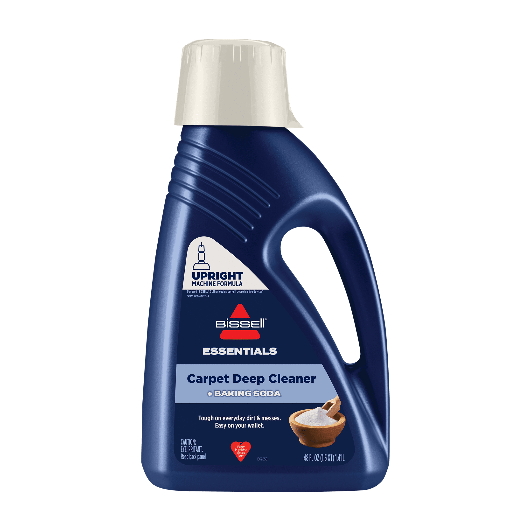 BISSELL Essentials Carpet Cleaner with Baking Soda, for Upright Deep Cleaning Machines, Deodorizes Odors, 4497, 48  fl oz