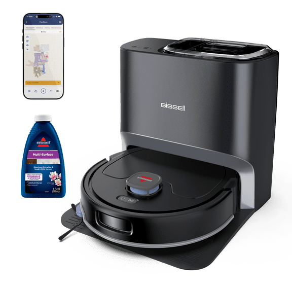 BISSELL FlexClean 2-in-1 Vac and Mop Robo,t Auto Empty, Hard floor and carpet with 360REACT LiDAR NAVIGATION 4270