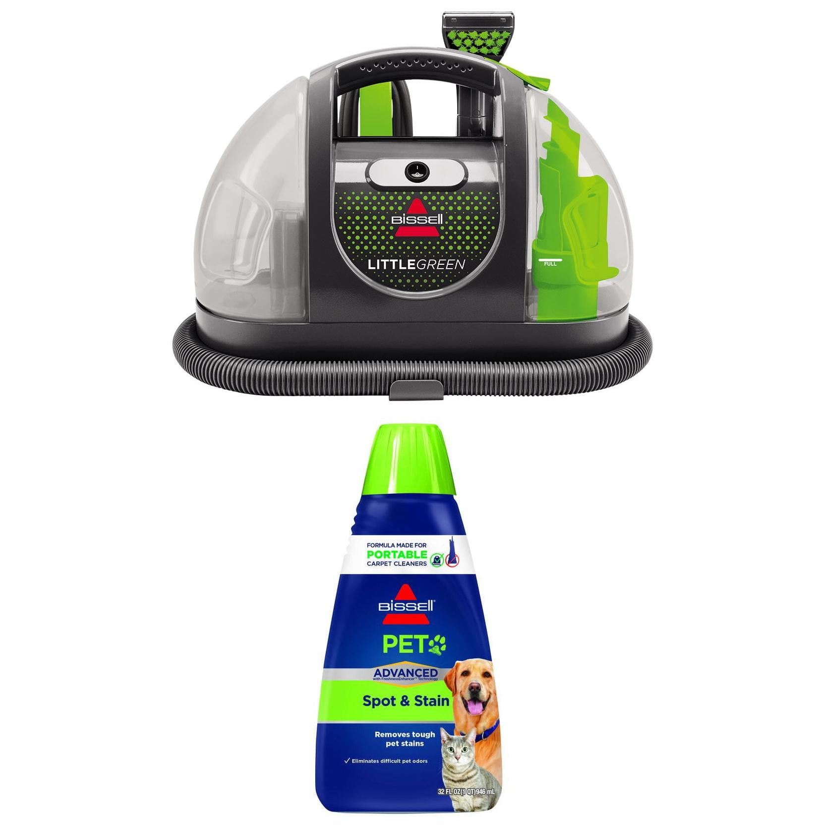 BISSELL Little Green Portable Carpet Cleaner 3369 & BISSELL Pet Stain Odor Remover, 32 Fluid Ounce 74R7V - Walmart.com