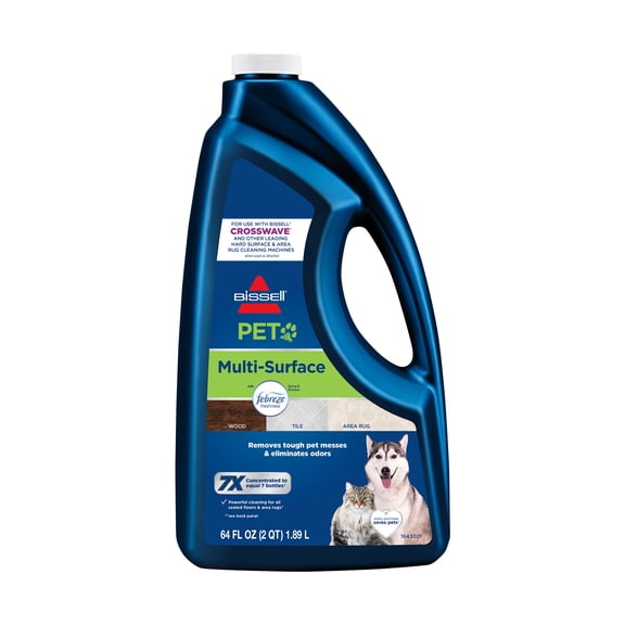 Bissel CrossWave Streak-Free Surface Cleaners Mint, 64 fl oz, 1 Pack Pet Formula for CrossWave
