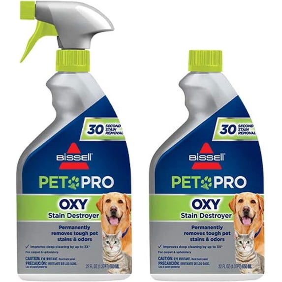 Bissell PET PRO OXY Stain Destroyer for Carpet and Upholstery, 22 oz, 2 pack, 17739