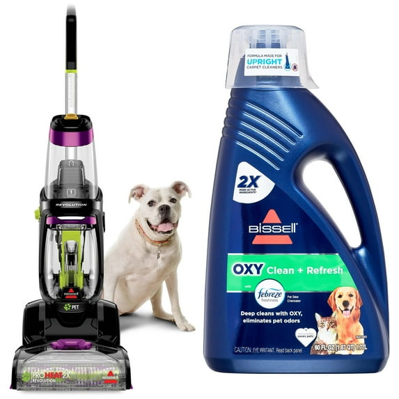 BISSELL Pet Pro Heat 2X Revolution Carpet Cleaner, 3586 & 60 oz. Pet Carpet Stain Remover, 5959W