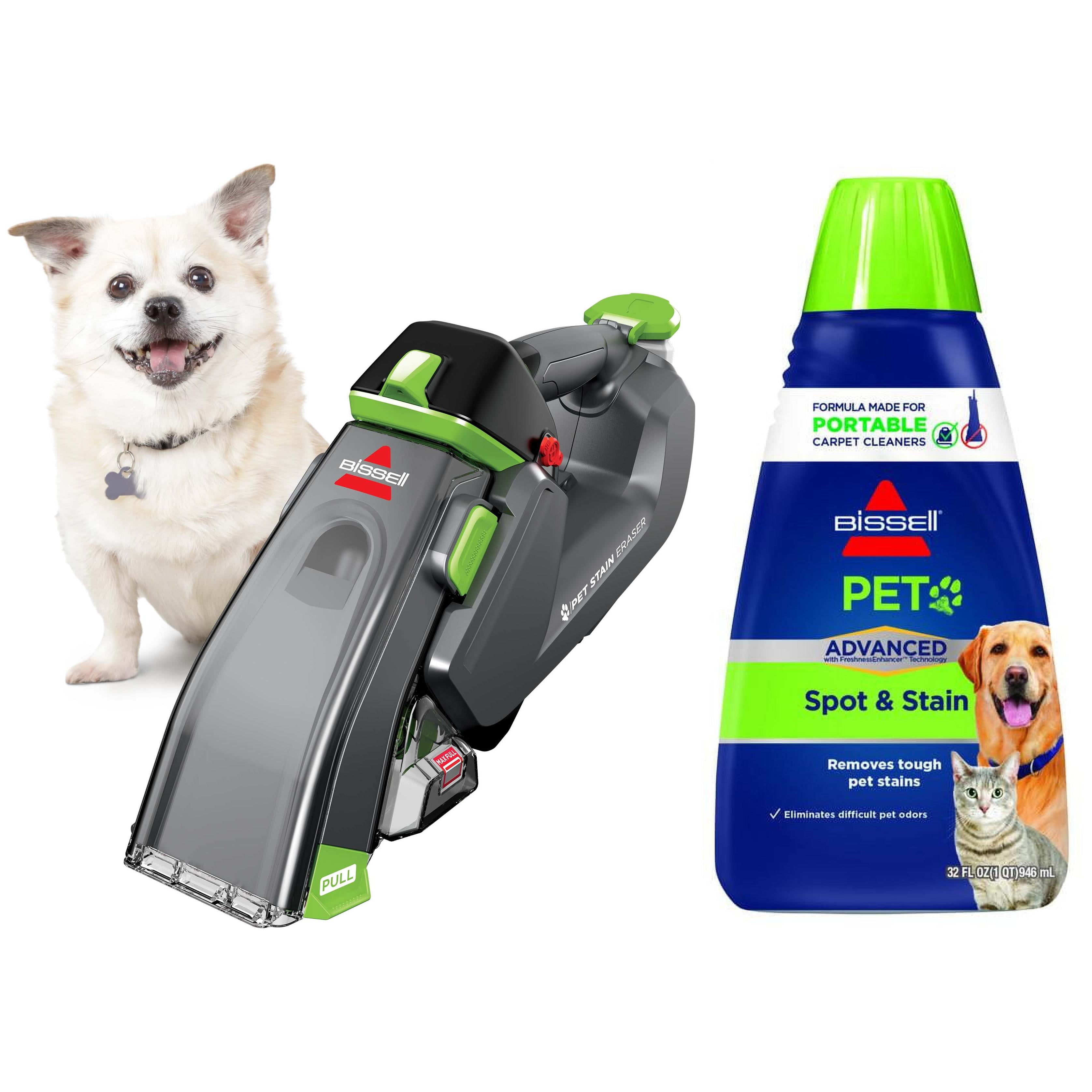 BISSELL Pet Stain Eraser, Cordless Portable Carpet Cleaner, 3180 & BISSELL Pet Stain Odor Remover, 32 Fluid Ounce 74R7V - Walmart.com