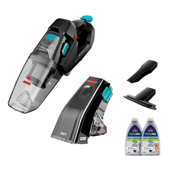 BISSELL Pet Stain Eraser Duo Cordless Portable Deep Cleaner and Hand Vacuum with BISSELL PET PRO OXY Spot & Stain Formula, 3705