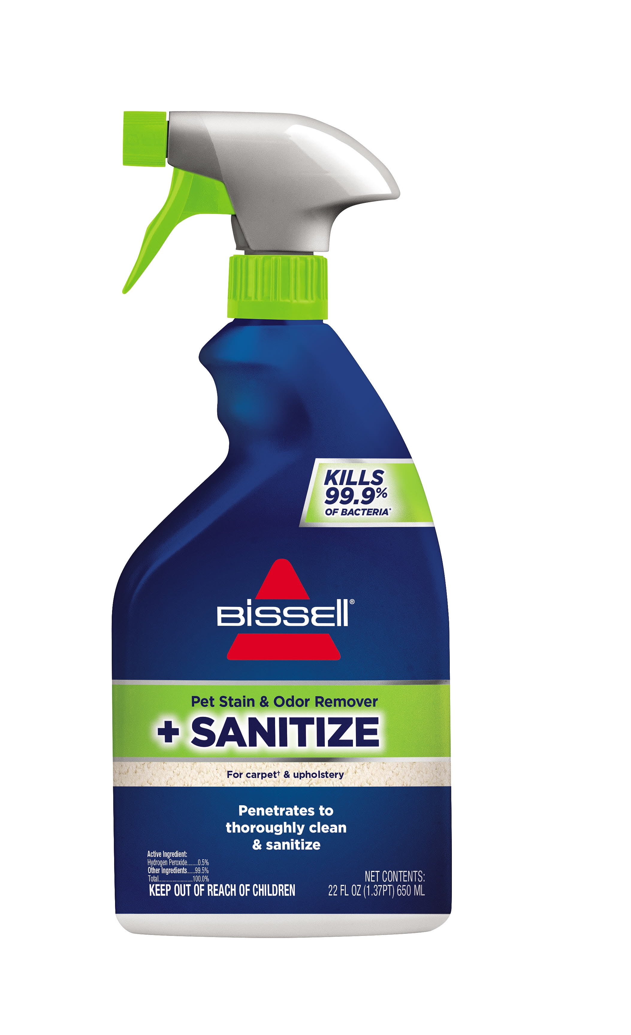  Bissell Woolite Advanced Pet Stain & Odor Remover + Sanitize,  11521 (22fl oz), Clear : Pet Supplies
