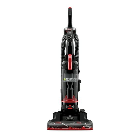 BISSELL PowerForce Helix Turbo Pet, Bagless, Upright Vacuum, Pet Friendly, Specialized Pet TurboBrush Tool, Wide Cleaning Path, Easy Empty Large Capacity Dirt tank, 3332, Black & Red