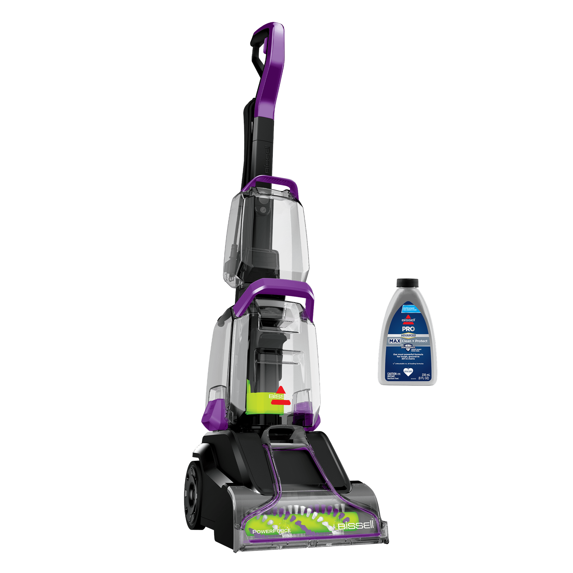 BISSELL PowerForce PowerBrush Upright Deep Cleaner, for Carpet, Compact and Lightweight, Advanced Pro Max Clean + Protect Formula Included, 3938