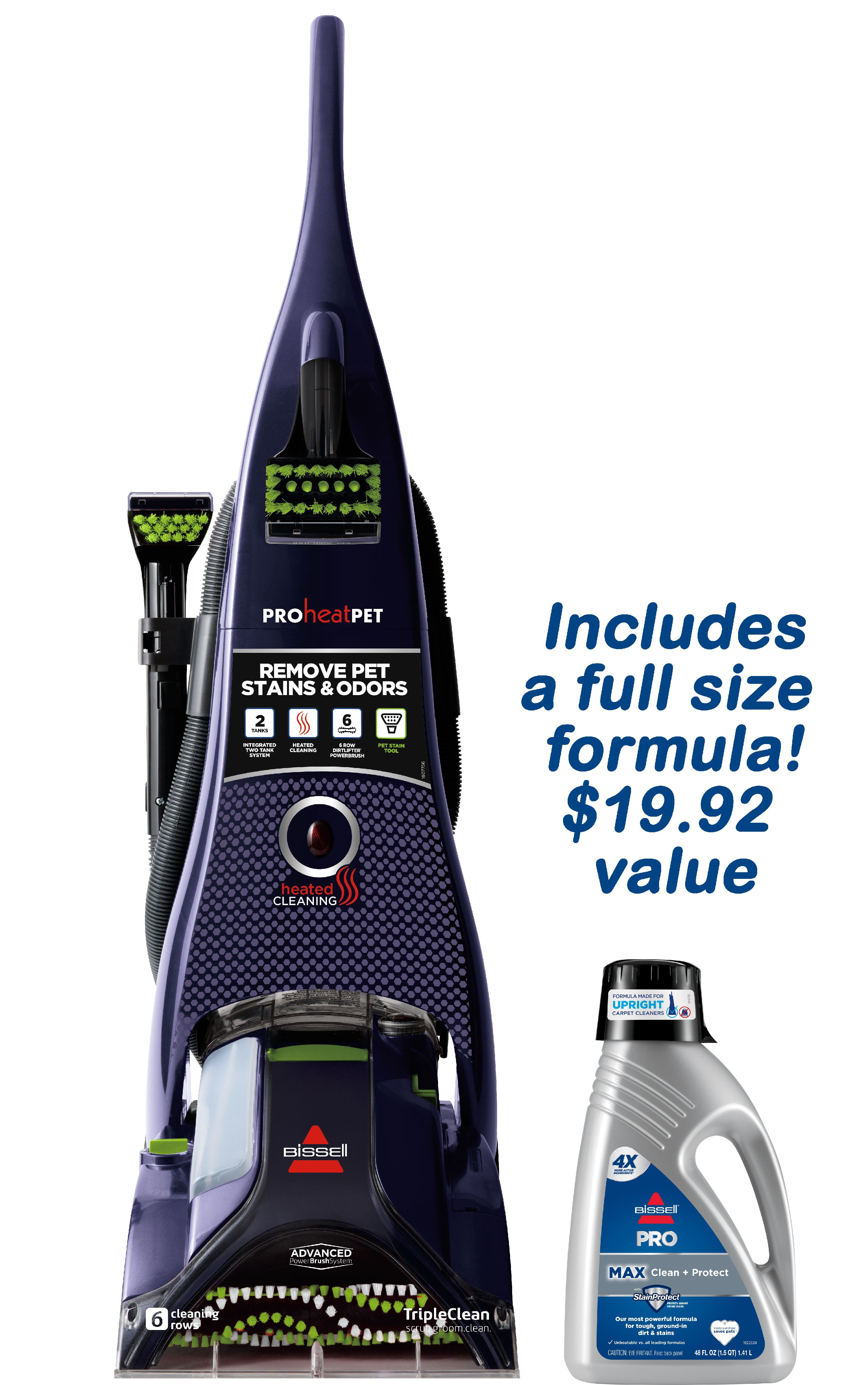BISSELL ProHeat Pet MAX Included a FullSize Formula Carpet Cleaner
