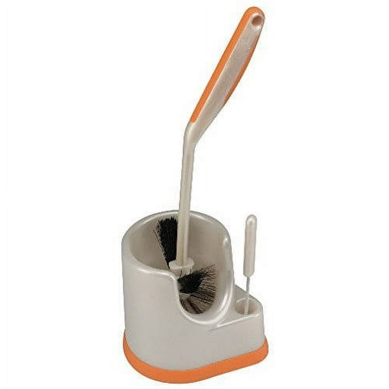 rigorous Team Toilet Brush and Holder- 3 Functioned Toilet Bowl Cleaner Brush, Now Very Easy Under The Rim cleaning. Strong Bristles, Good Grips.