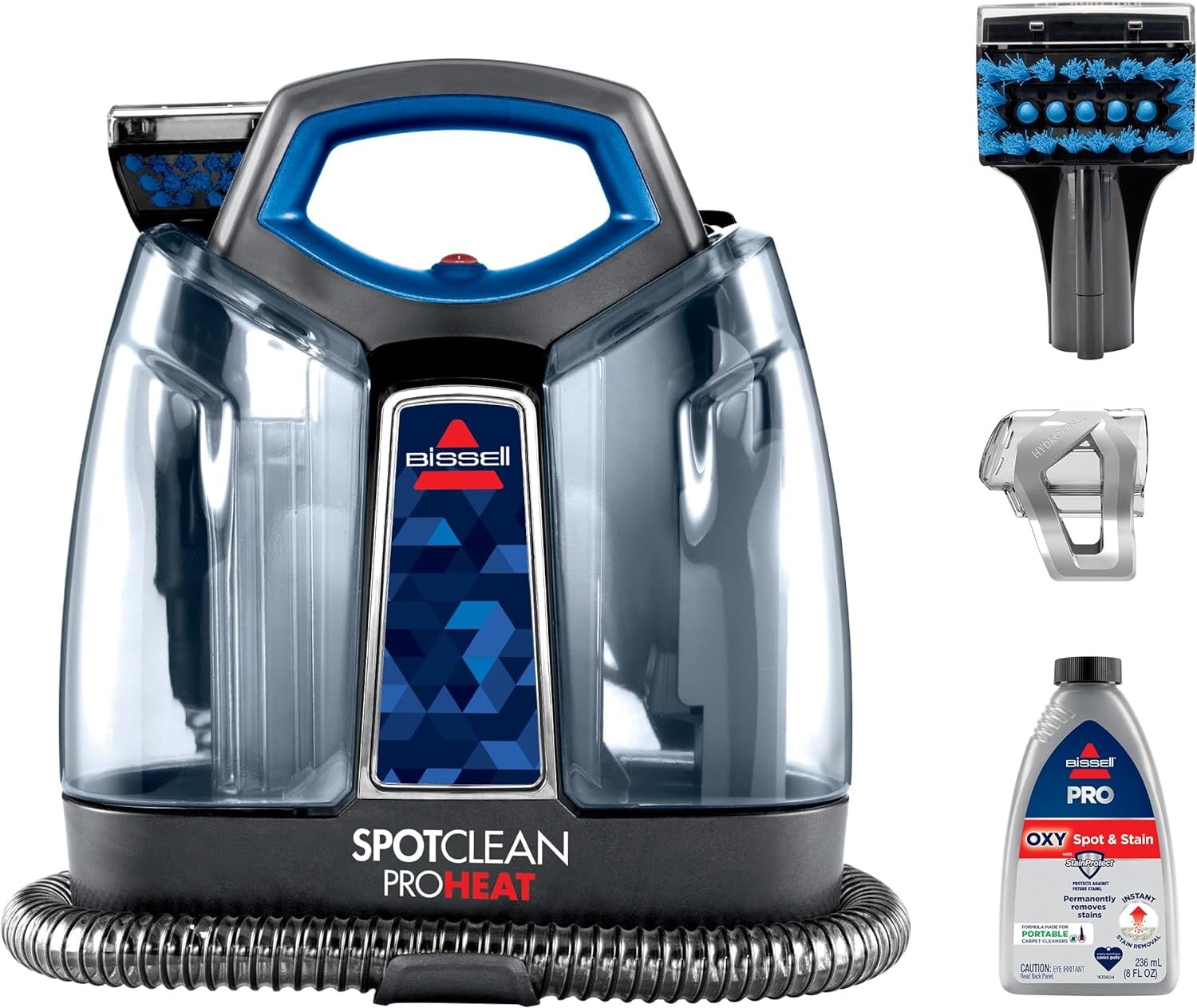 BISSELL SpotClean ProHeat Portable Spot and Stain Carpet Cleaner, 2694, Blue