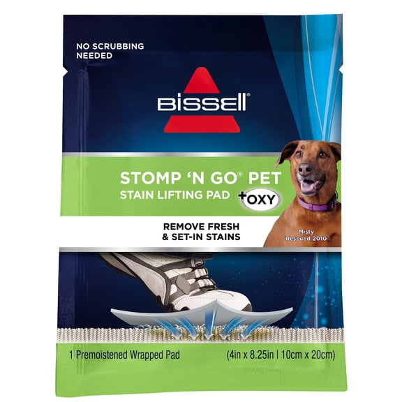 BISSELL Stomp 'N Go Pet Lifting Pads + Oxy for for Stain Removal on Carpet & Area Rug Cleaning, 20 Pack, 2194
