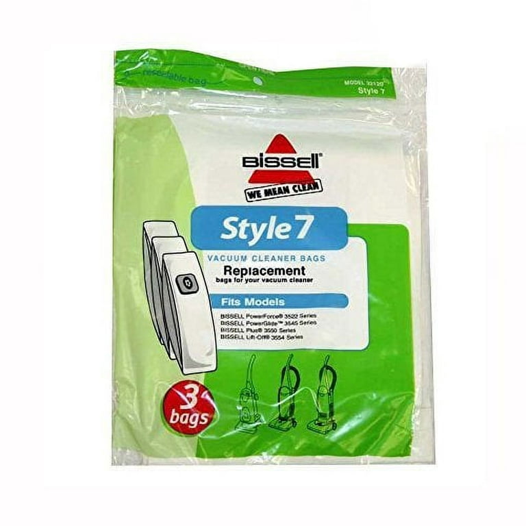 BISSELL Style 7 Vacuum Bags for Bagged Vacuums, 3 pk, 32120