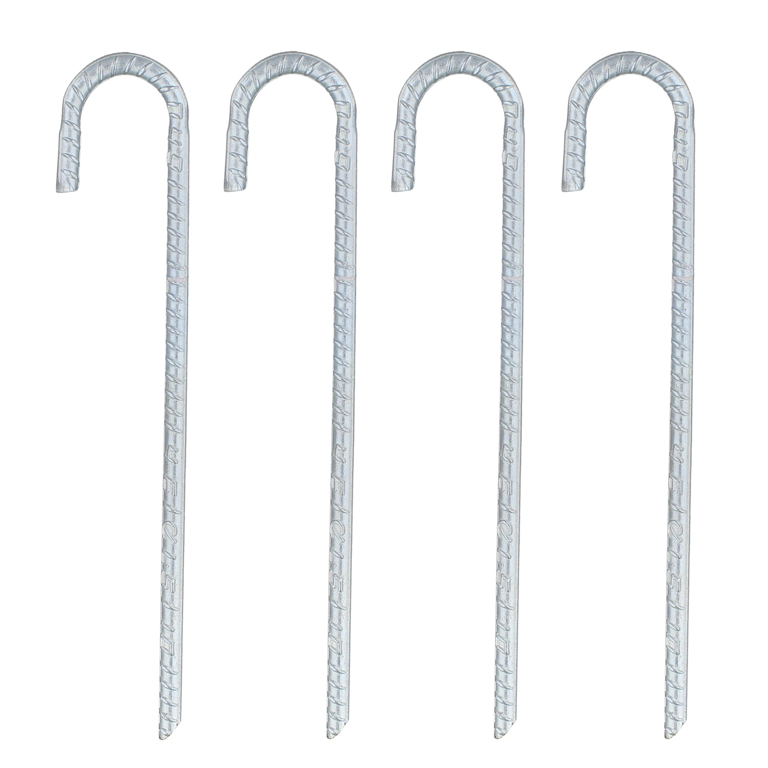 BISupply 12in Rebar J Stake 4 Pack Tent Stakes Heavy Duty J Hook Stakes