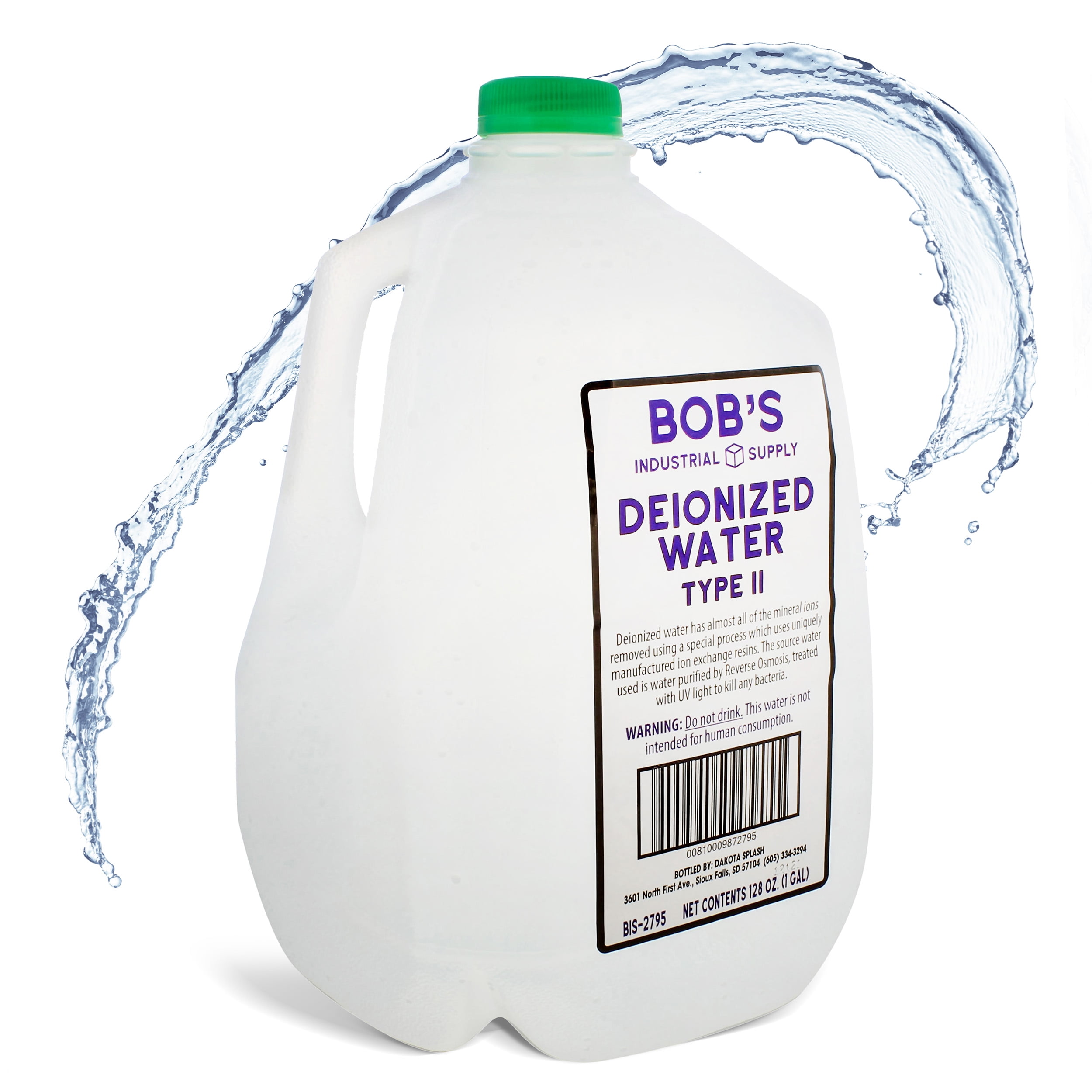 BOB'S INDUSTRIAL SUPPLY BISupply 1Gal Type II Deionized Water Gallon Jug for Auto and Laboratory