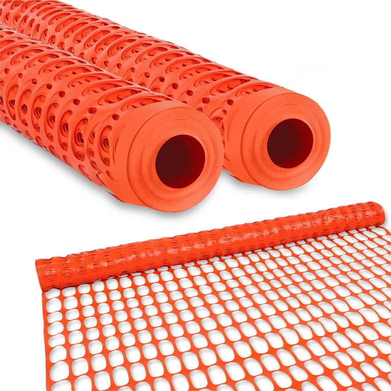 BISupply 4x300 ft Orange Temporary Plastic Fencing for Garden and Work  Sites 