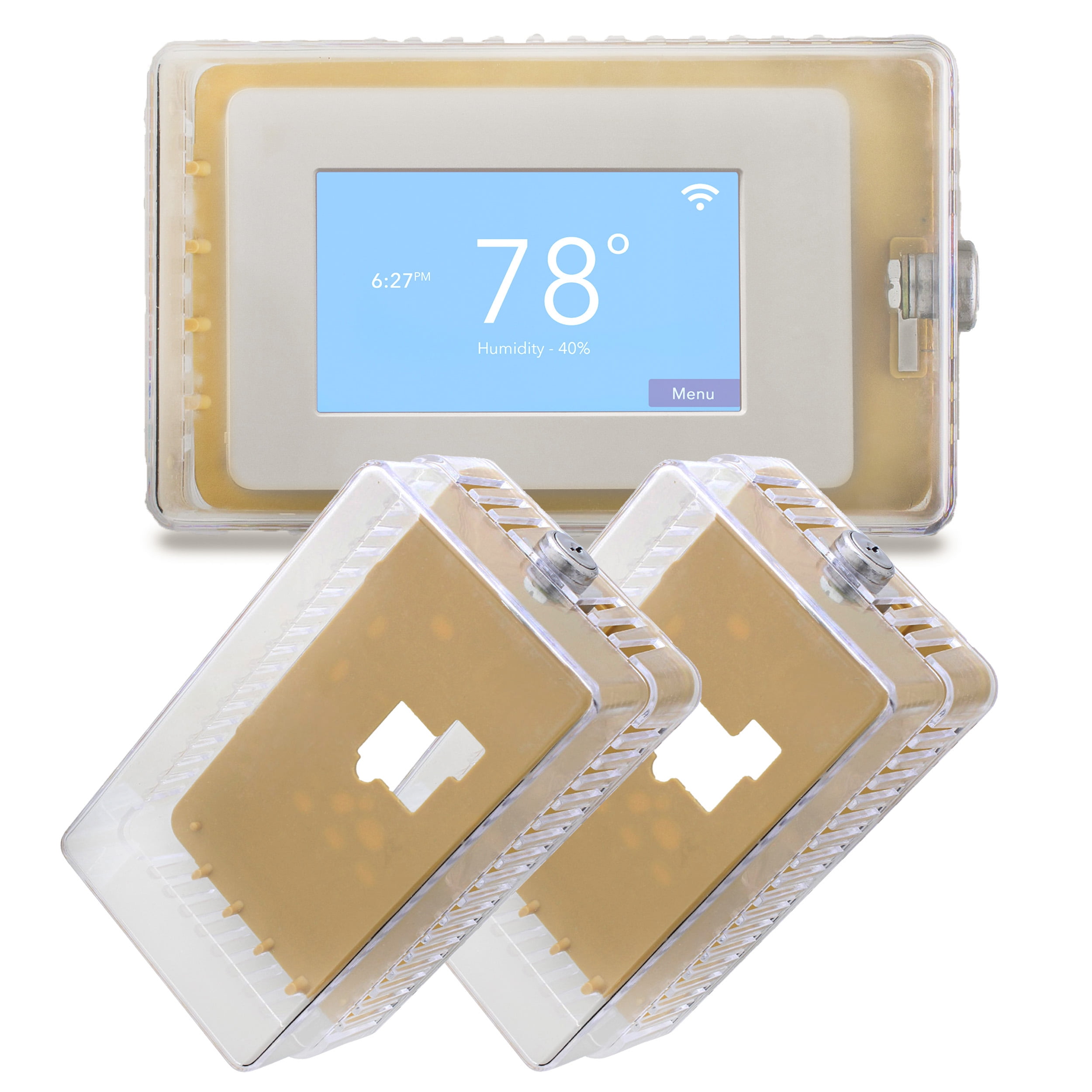 BISupply AC Thermostat Cover with Lock XL 2pk Wall AC Panel Lock Box