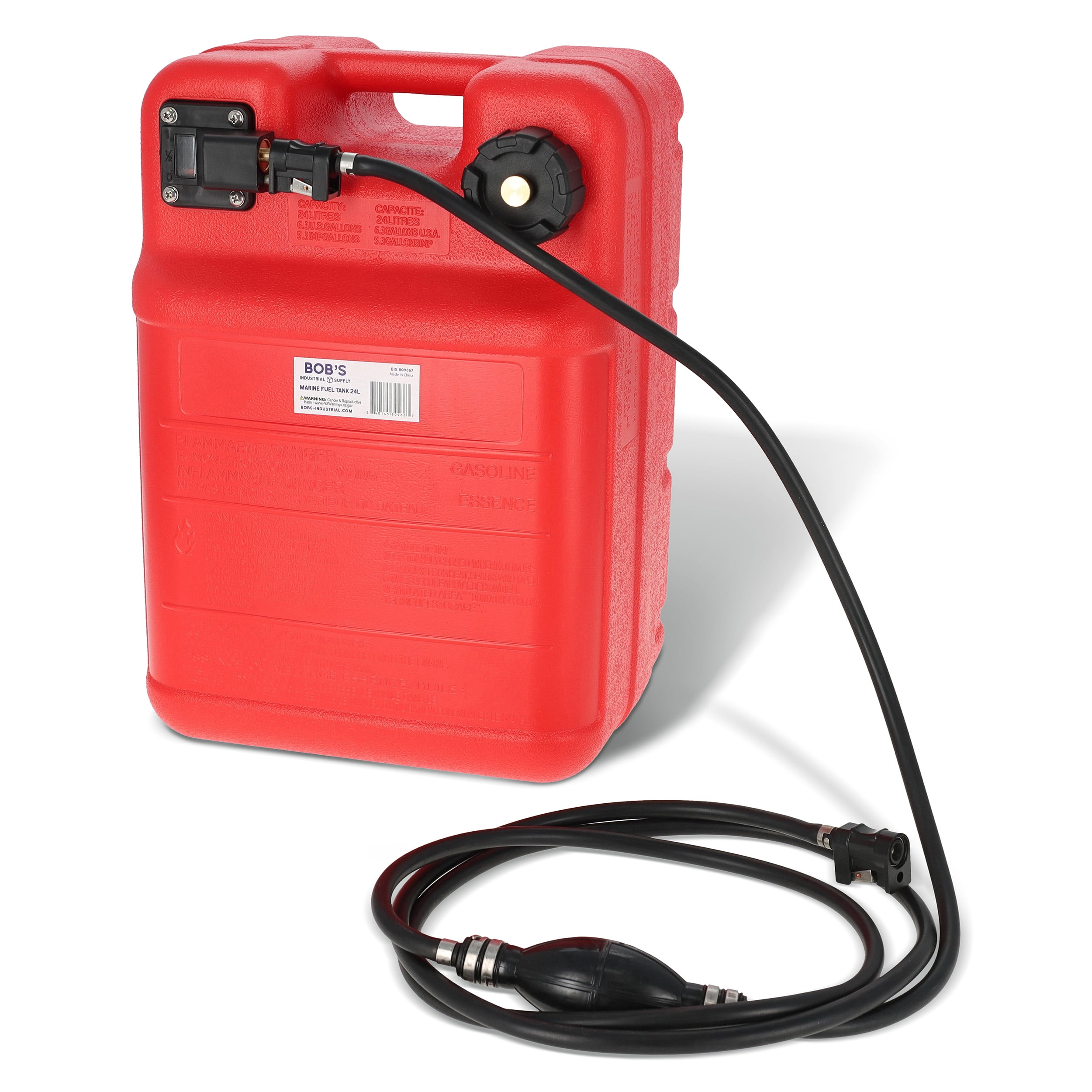BISupply Portable Motor Boat Fuel Tank 24L - Durable Plastic