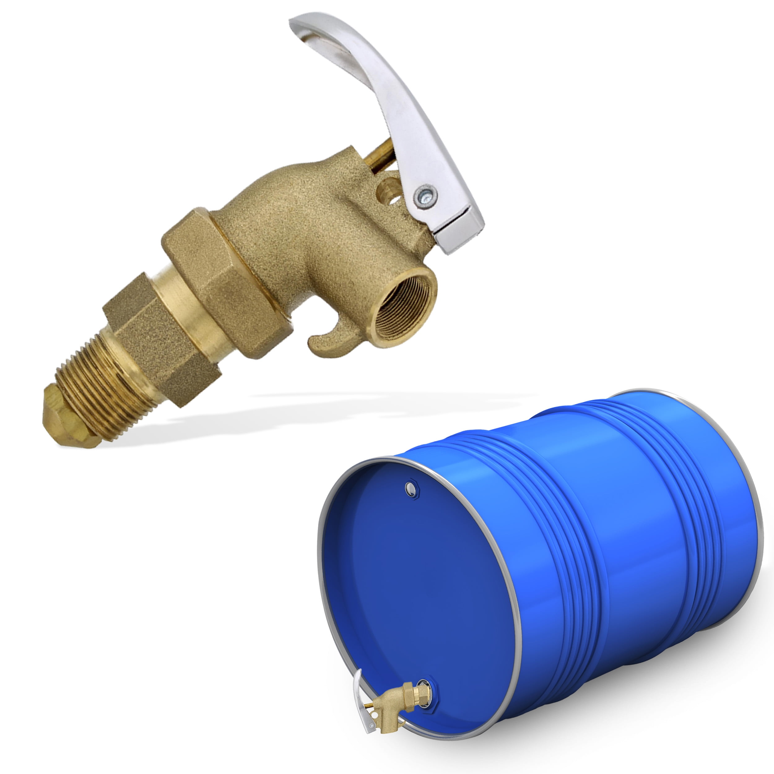 BISupply Brass Drum Faucet 3/4 Inch 55 Gallon Drum Spigot Drum Nozzle Drum Spout