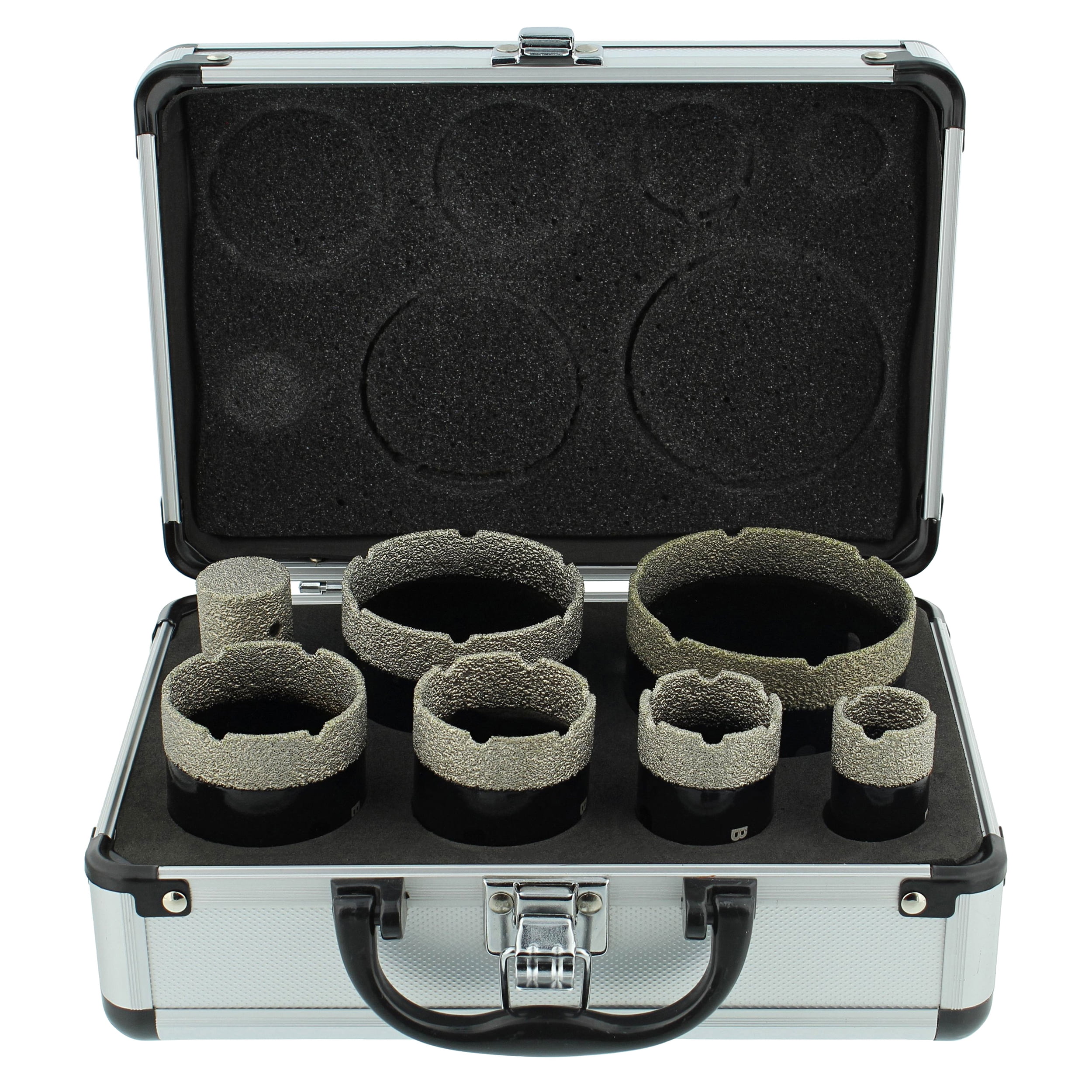 BISupply Ceramic Bit Set - 7pc Steel Vacuum Brazed Diamond Bit Hole Saw Kit