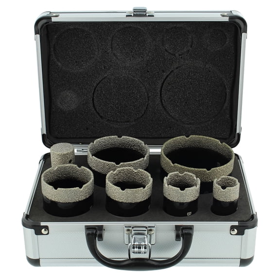 BISupply Ceramic Bit Set - 7pc Steel Vacuum Brazed Diamond Bit Hole Saw Kit