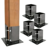 BISupply No Dig 6x6 Post Anchors - 5 Pack Bolt Down Fence & Mailbox Post Holders