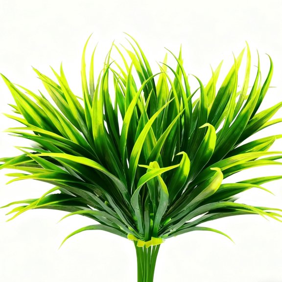 BITOUSHI 12 Pcs Outdoor Fake Plants UV Resistant Artificial Tall Grass Plants Faux Tropical Bushes Fall Winter Summer Planters Yard Patio Front Porch Decor Plastic Greenery Decoration - Green