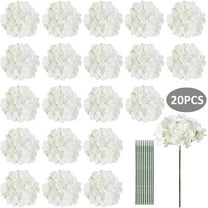 BITOUSHI 20 PCS Artificial Hydrangea Flowers, Silk Hydrangea Full Flowers Heads with Stems for Wedding Centerpieces, Home, Garden, Baby Shower, Party Decoration - White