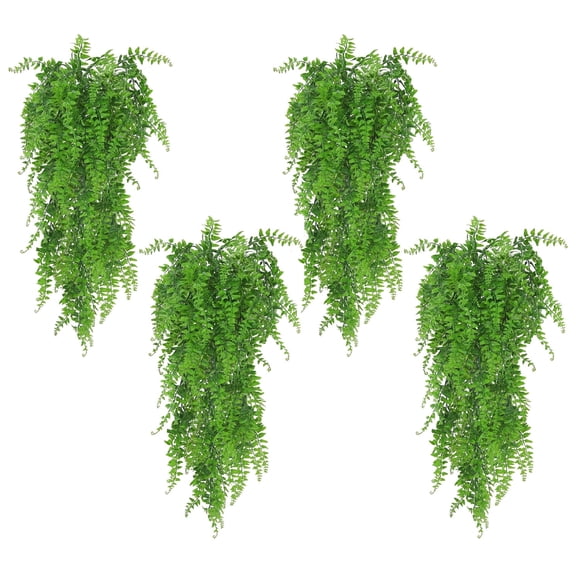 BITOUSHI 4 Pack Artificial Hanging Plants Fake Hanging Plant Faux Hanging Boston Ferns Fake Ivy Vines Greenery UV Resistant Plastic Plants for Indoor Outdoor Room Wall Wedding Patio Porch Decor