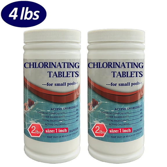 BITOUSHI 4 lbs Stabilized Chlorine Tablets for Pool & Hot Tubs 1 inch Cleaning Tabs for Swimming Pools Spa Bathtub - Cleaning Effectively