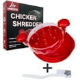 thumbnail image 1 of BITOUSHI Chicken Shredder, Meat Shredder with Handles and Non-Skid Base Suitable for Pulled Pork, Beef and Chicken, Safer Than Bear Claws for Shredding Meat, Dishwasher Safe - Red, 1 of 10