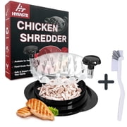 BITOUSHI Chicken Shredding Machine, Chicken Shredder Tool Twist, Meat Shredder with Handles and Non-Skid Base, Cleaning Brush, Shred Machine Tool for Pork, Beef and Chicken, Dishwasher Safe - Black