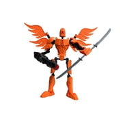 BITOUSHI FUNKY WIZARD Assembly Completed 3D Printed Movable Doll Toys Dummy Doll DIY Full Body Decompression Artifact Action Fit Great Gift Orange